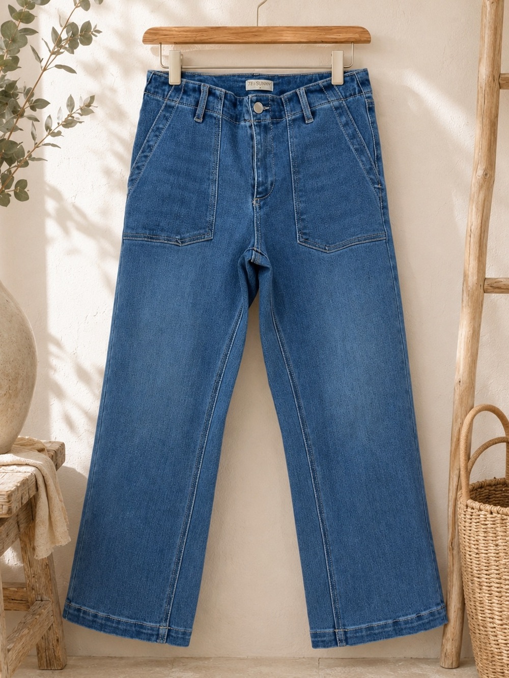 ✨ 78 & Sunny Jeans Medium Blue Wash Scenic Route Slim Cropped Size 8 ✨